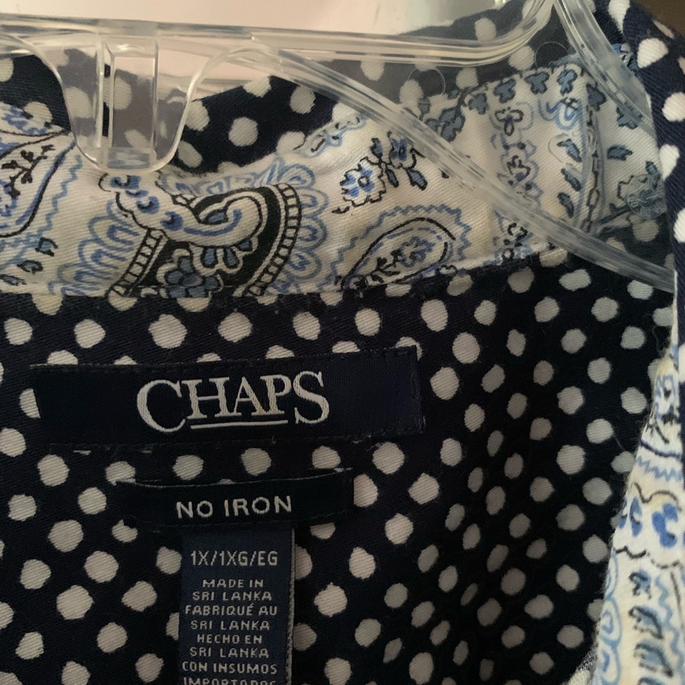 Jones of New York b/w polka dot shirt size 1X
